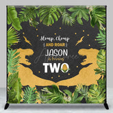 Aperturee - Aperturee Jungle Baby Dinosaur Custom Name 2nd Birthday Backdrop